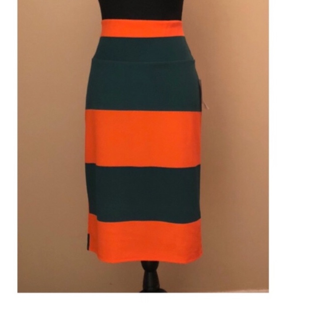 LulaRoe Cassie Skirt Striped Size Large Stretch - Picture 3 of 10